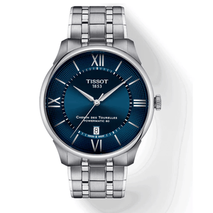 Buy Shop Tissot Chemin Des Tourelles Powermatic 80 Blue Dial Silver Steel Strap Watch for Men - T139.407.11.048.00 USA Online
