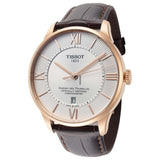 Buy Shop Tissot Chemin Des Tourelles Powermatic 80 Cosc Silver Dial Brown Leather Strap Watch For Men - T099.408.36.038.00 USA Online