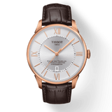 Buy Shop Tissot Chemin Des Tourelles Powermatic 80 Cosc Silver Dial Brown Leather Strap Watch For Men - T099.408.36.038.00 USA Online
