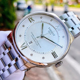 Buy Shop Tissot Chemin Des Tourelles Powermatic 80 Diamonds Silver Dial Silver Steel Strap Watch for Men - T099.407.11.033.00 USA Online