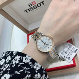 Buy Shop Tissot Chemin Des Tourelles Powermatic 80 Helvetic Price Lady Silver Dial Two Tone Steel Strap Watch For Women - T099.207.22.118.01 USA Online