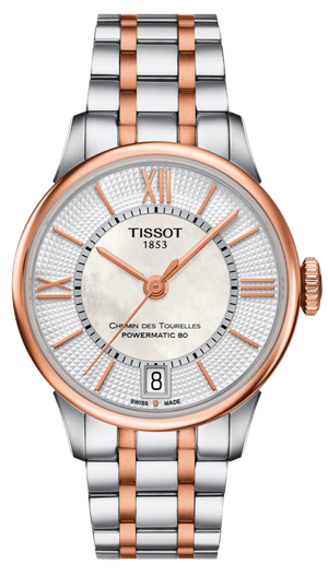 Buy Shop Tissot Chemin Des Tourelles Powermatic 80 Helvetic Price Lady Silver Dial Two Tone Steel Strap Watch For Women - T099.207.22.118.01 USA Online