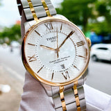 Buy Shop Tissot Chemin des Tourelles Powermatic 80 Helvetic Pride Silver Dial Two Tone Steel Strap Watch for Men - T099.407.22.038.01 USA Online