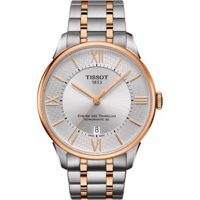 Buy Shop Tissot Chemin des Tourelles Powermatic 80 Helvetic Pride Silver Dial Two Tone Steel Strap Watch for Men - T099.407.22.038.01 USA Online