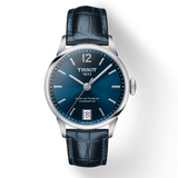 Buy Shop Tissot Chemin Des Tourelles Powermatic 80 Lady Blue Dial Blue Leather Strap Watch For Women - T099.207.16.047.00 USA Online