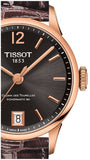 Buy Shop Tissot Chemin Des Tourelles Powermatic 80 Lady Brown Dial Brown Leather Strap Watch For Women - T099.207.36.447.00 USA Online