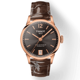 Buy Shop Tissot Chemin Des Tourelles Powermatic 80 Lady Brown Dial Brown Leather Strap Watch For Women - T099.207.36.447.00 USA Online