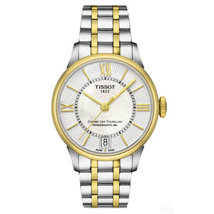 Buy Shop Tissot Chemin Des Tourelles Powermatic 80 Lady Mother of Pearl White Dial Two Tone Steel Strap Watch For Women - T099.207.22.118.00 USA Online