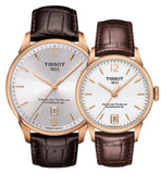 Buy Shop Tissot Chemin Des Tourelles Powermatic 80 Lady Silver Dial Brown Leather Strap Watch For Women - T099.207.36.037.00 USA Online