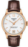 Buy Shop Tissot Chemin Des Tourelles Powermatic 80 Lady Silver Dial Brown Leather Strap Watch For Women - T099.207.36.037.00 USA Online