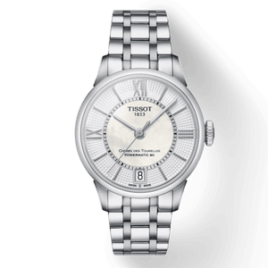 Buy Shop Tissot Chemin Des Tourelles Powermatic 80 Lady Silver Dial Silver Steel Strap Watch For Women - T099.207.11.118.00 USA Online