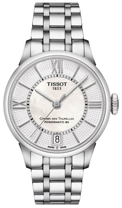 Buy Shop Tissot Chemin Des Tourelles Powermatic 80 Lady Silver Dial Silver Steel Strap Watch For Women - T099.207.11.118.00 USA Online