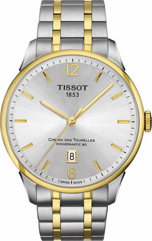 Buy Shop Tissot Chemin Des Tourelles Powermatic 80 Lady Silver Dial Two Tone Steel Strap Watch For Women - T099.207.22.037.00 USA Online