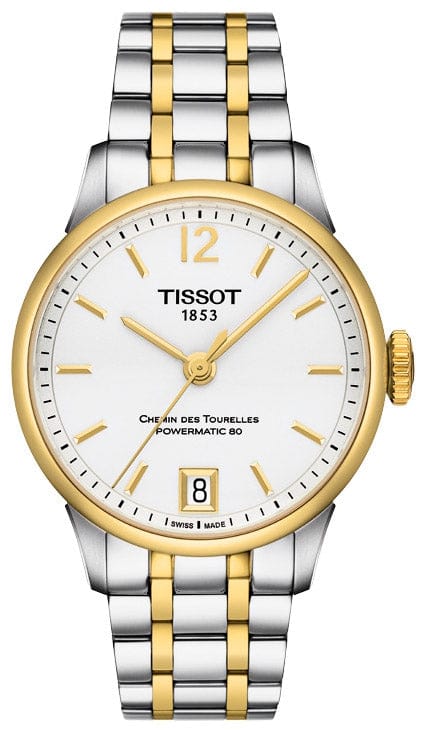 Buy Shop Tissot Chemin Des Tourelles Powermatic 80 Lady Silver Dial Two Tone Steel Strap Watch For Women - T099.207.22.037.00 USA Online