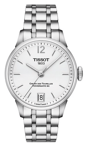 Buy Shop Tissot Chemin Des Tourelles Powermatic 80 Lady White Dial Silver Steel Strap Watch For Women - T099.207.11.037.00 USA Online