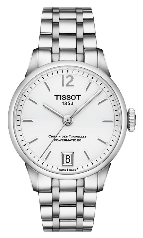 Buy Shop Tissot Chemin Des Tourelles Powermatic 80 Lady White Dial Silver Steel Strap Watch For Women - T099.207.11.037.00 USA Online