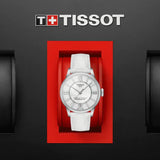 Buy Shop Tissot Chemin Des Tourelles Powermatic 80 Lady White Dial White Leather Strap Watch For Women - T099.207.16.116.00 USA Online