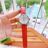 Buy Shop Tissot Chemin Des Tourelles Powermatic 80 Mother of Pearl White Dial Red Leather Strap Watch For Women - T099.207.16.118.00 USA Online