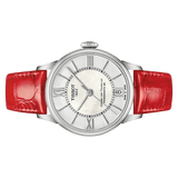 Buy Shop Tissot Chemin Des Tourelles Powermatic 80 Mother of Pearl White Dial Red Leather Strap Watch For Women - T099.207.16.118.00 USA Online
