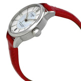 Buy Shop Tissot Chemin Des Tourelles Powermatic 80 Mother of Pearl White Dial Red Leather Strap Watch For Women - T099.207.16.118.00 USA Online