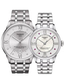 Buy Shop Tissot Chemin Des Tourelles Powermatic 80 Rubies Mother of Pearl Dial Silver Steel Strap Watch For Women - T099.207.11.113.00 USA Online