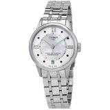 Buy Shop Tissot Chemin Des Tourelles Powermatic 80 Rubies Mother of Pearl Dial Silver Steel Strap Watch For Women - T099.207.11.113.00 USA Online