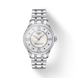 Buy Shop Tissot Chemin Des Tourelles Powermatic 80 Rubies Mother of Pearl Dial Silver Steel Strap Watch For Women - T099.207.11.113.00 USA Online