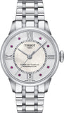 Buy Shop Tissot Chemin Des Tourelles Powermatic 80 Rubies Mother of Pearl Dial Silver Steel Strap Watch For Women - T099.207.11.113.00 USA Online