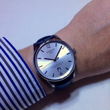 Buy Shop Tissot Chemin Des Tourelles Powermatic 80 Silver Dial Black Leather Strap Watch For Men - T099.407.16.037.00 USA Online