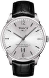 Buy Shop Tissot Chemin Des Tourelles Powermatic 80 Silver Dial Black Leather Strap Watch For Men - T099.407.16.037.00 USA Online