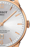 Buy Shop Tissot Chemin Des Tourelles Powermatic 80 Silver Dial Brown Leather Strap Watch For Men - T099.407.36.037.00 USA Online