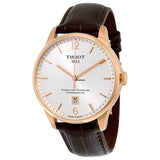 Buy Shop Tissot Chemin Des Tourelles Powermatic 80 Silver Dial Brown Leather Strap Watch For Men - T099.407.36.037.00 USA Online