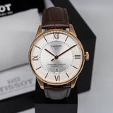 Buy Shop Tissot Chemin Des Tourelles Powermatic 80 Silver Dial Brown Leather Strap Watch For Men - T099.407.36.038.00 USA Online