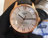 Buy Shop Tissot Chemin Des Tourelles Powermatic 80 Silver Dial Brown Leather Strap Watch For Men - T099.407.36.038.00 USA Online