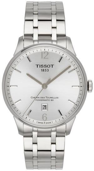 Buy Shop Tissot Chemin Des Tourelles Powermatic 80 Silver Dial Silver Steel Strap Watch For Men - T099.407.11.037.00 USA Online