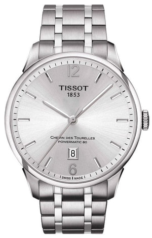 Buy Shop Tissot Chemin Des Tourelles Powermatic 80 Silver Dial Silver Steel Strap Watch For Men - T099.407.11.037.00 USA Online