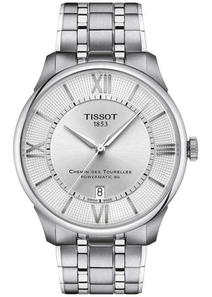 Buy Shop Tissot Chemin Des Tourelles Powermatic 80 Silver Dial Silver Steel Strap Watch for Men - T139.407.11.038.00 USA Online