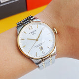 Buy Shop Tissot Chemin Des Tourelles Powermatic 80 Silver Dial Two Tone Steel Strap Watch For Men - T099.407.22.037.00 USA Online