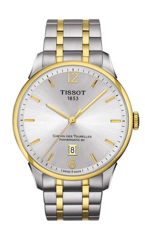 Buy Shop Tissot Chemin Des Tourelles Powermatic 80 Silver Dial Two Tone Steel Strap Watch For Men - T099.407.22.037.00 USA Online