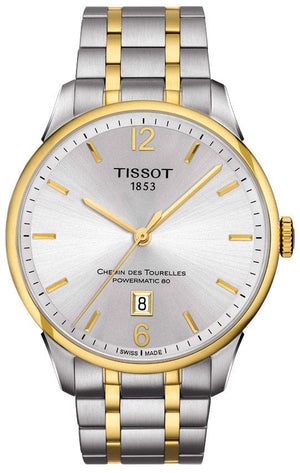 Buy Shop Tissot Chemin Des Tourelles Powermatic 80 Silver Dial Two Tone Steel Strap Watch For Men - T099.407.22.037.00 USA Online