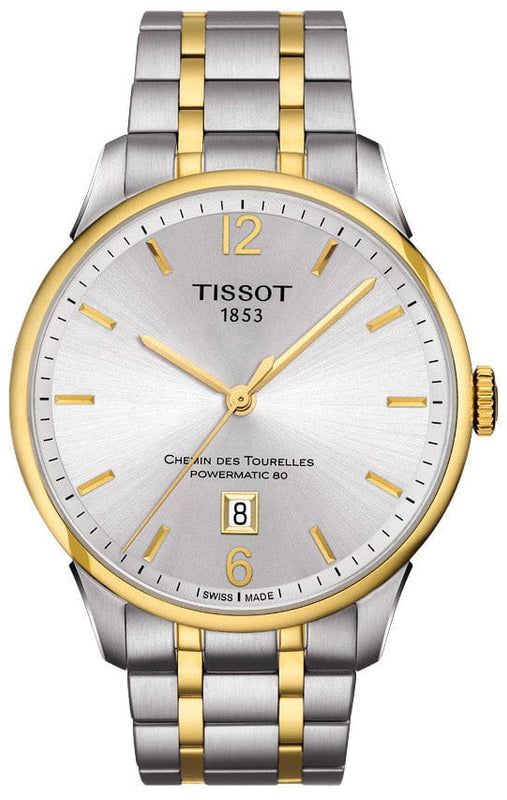 Buy Shop Tissot Chemin Des Tourelles Powermatic 80 Silver Dial Two Tone Steel Strap Watch For Men - T099.407.22.037.00 USA Online