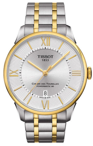Buy Shop Tissot Chemin Des Tourelles Powermatic 80 Silver Dial Two Tone Steel Strap Watch For Men - T099.407.22.038.00 USA Online