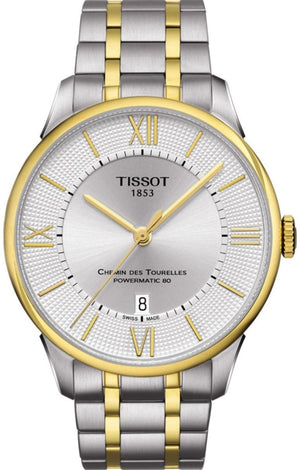Buy Shop Tissot Chemin Des Tourelles Powermatic 80 Silver Dial Two Tone Steel Strap Watch For Men - T099.407.22.038.00 USA Online