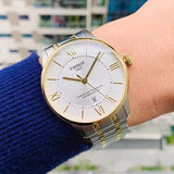 Buy Shop Tissot Chemin des Tourelles Powermatic 80 Silver Dial Two Tone Steel Strap Watch for Men - T099.407.22.038.02 USA Online