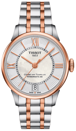 Buy Shop Tissot Chemin des Tourelles Powermatic 80 Silver Dial Two Tone Steel Strap Watch for Men - T099.407.22.038.02 USA Online