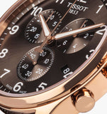 Buy Shop Tissot Chrono XL Black Dial Brown Leather Strap Watch For Men - T116.617.36.057.01 USA Online