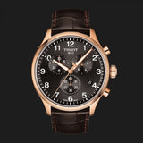 Buy Shop Tissot Chrono XL Black Dial Brown Leather Strap Watch For Men - T116.617.36.057.01 USA Online