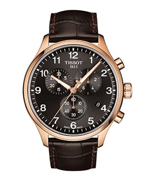 Buy Shop Tissot Chrono XL Black Dial Brown Leather Strap Watch For Men - T116.617.36.057.01 USA Online