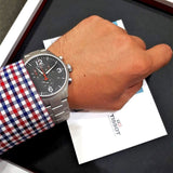 Buy Shop Tissot Chrono XL Black Dial Silver Steel Strap Watch For Men - T116.617.11.057.00 USA Online