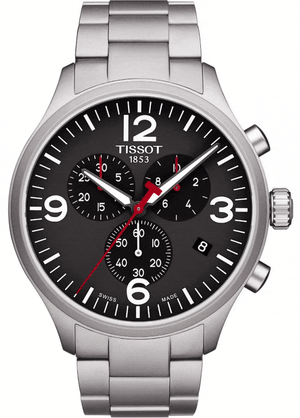 Buy Shop Tissot Chrono XL Black Dial Silver Steel Strap Watch For Men - T116.617.11.057.00 USA Online